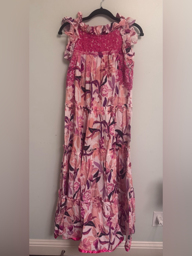 Euc Mi Golondrina Long Embroidered Dress Size Xs